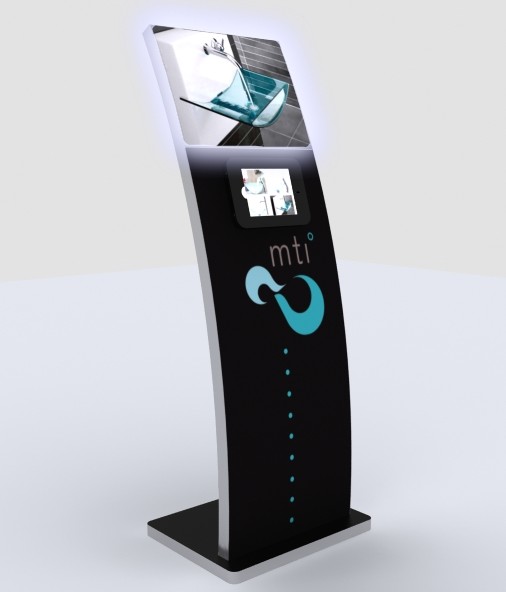Portable iPad Kiosk with Two-Sided Lightbox