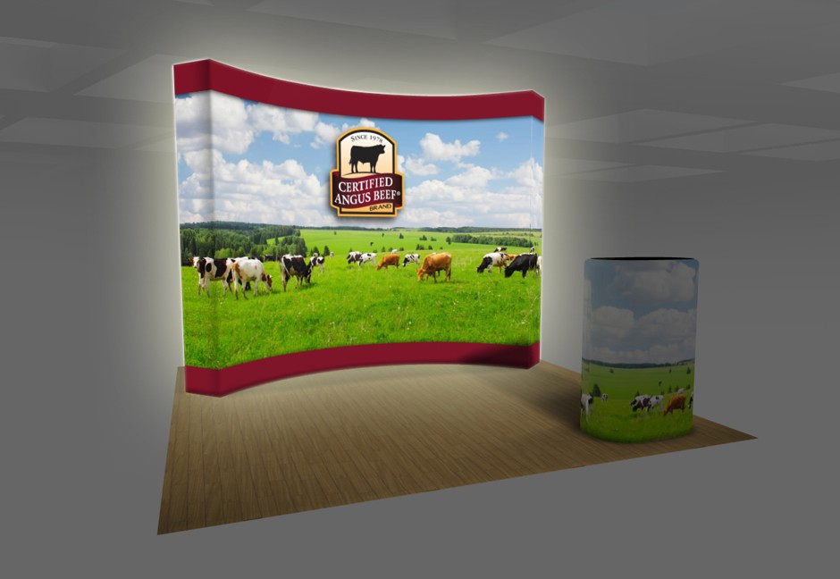 Burst Fabric Popup Lightbox 10ft Curved Display